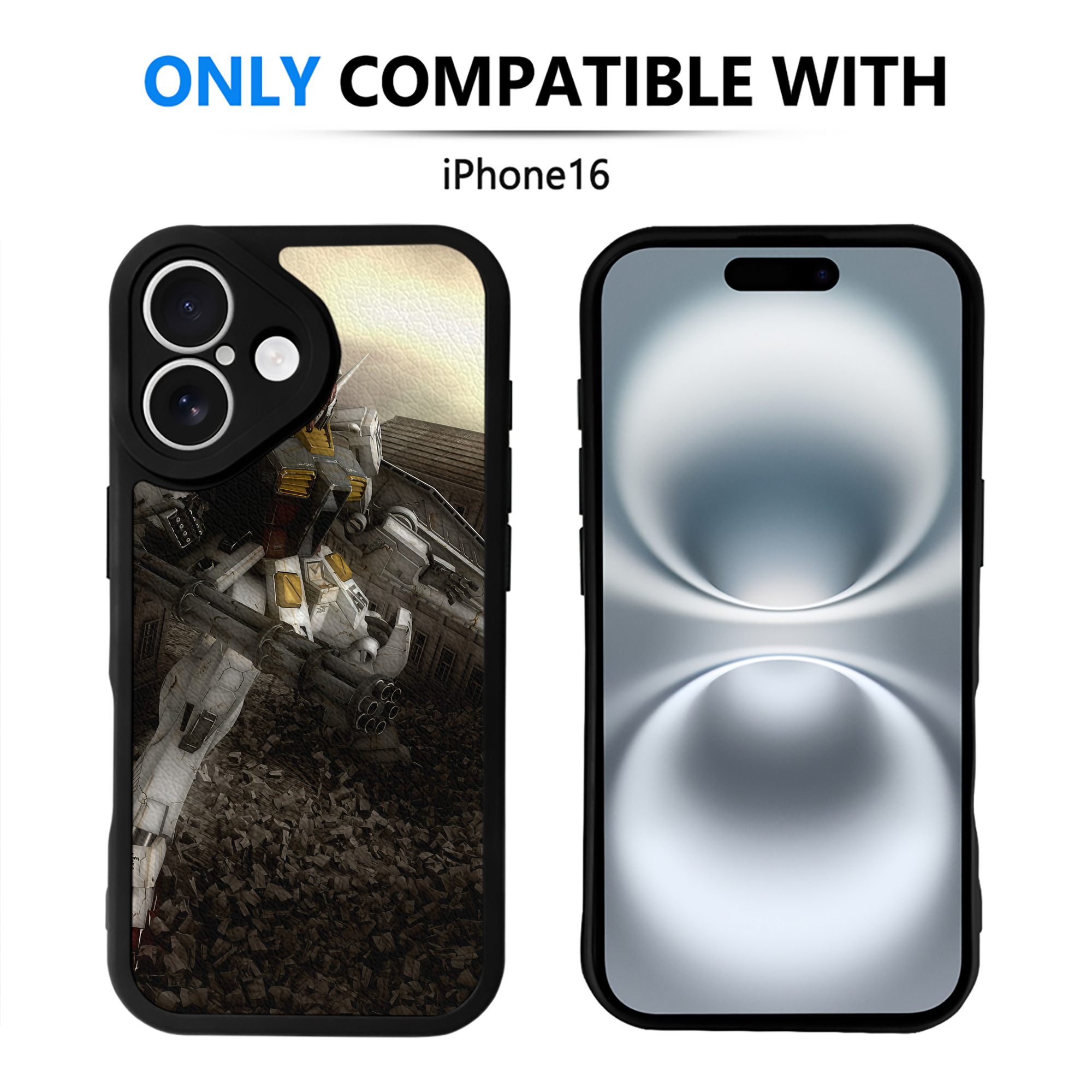 （画像用） 機動戦士ガンダム Mobile Suit Gundam 【iPhone 16シリーズ対応】シリコンスマホケース（レザー調） 材質：シリコン